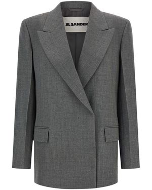 Jil Sander Double Breasted Tailored Blazer - Grey