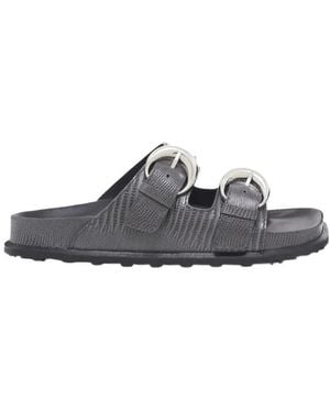 Marine Serre Square-Toed Slippers - Multicolour