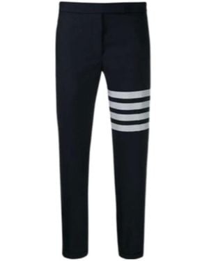 Thom Browne 4-Bar Paneled Crop Pants - Blue