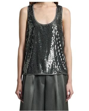 Peserico Sequin-Embellished Tank Top - Black