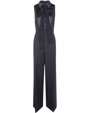 Twinset Sleeveless Tie-Neck Jumpsuit - Blue