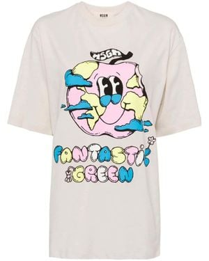 MSGM Graphic Print T-Shirt - White