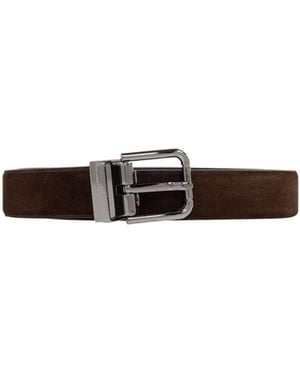 Dolce & Gabbana Logo Engraved Buckle Belt - White
