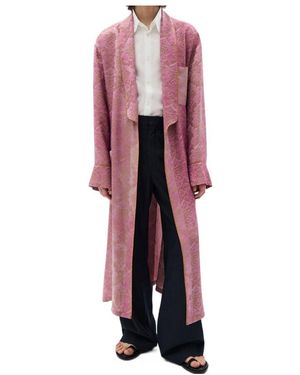 Ann Demeulemeester Vorm Fluid Belted Lounge Coat - Red