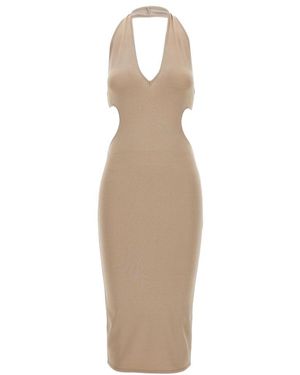 Alexandre Vauthier Stretch Midi Dress - Natural
