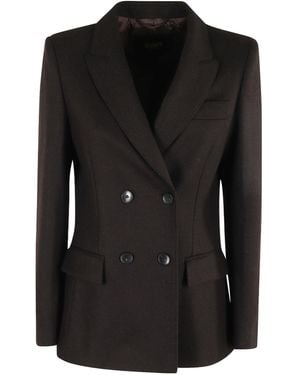 Seventy Double-Breasted Flannel Jacket - Black