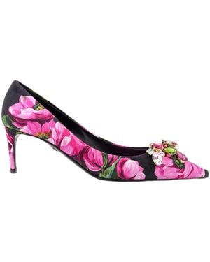 Dolce & Gabbana Bellucci 70 Crystal Embellished Floral Court Shoes - Pink