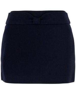 ShuShu/Tong Low-Rise Mini Skirt With A Bow - Blue