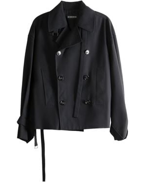Ann Demeulemeester Leni Cropped Trench Coat - Black