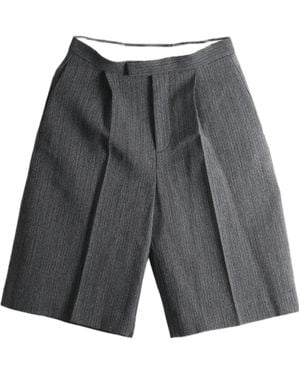 MM6 by Maison Margiela Striped Wool Blend Tailored Shorts - Grey