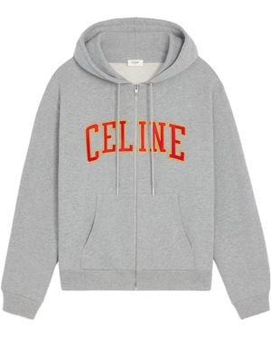 Celine Loose Zip Up Hoodie - Gray