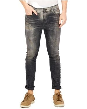 DIESEL Faded Straight-Leg Slim-Fit Jeans - Grey