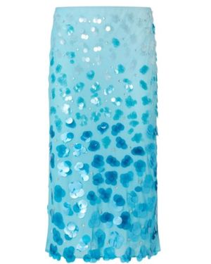 Pinko Sequinned Midi Skirt - Blue