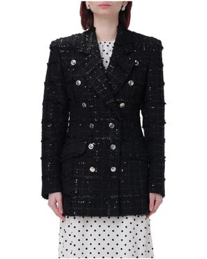 Alessandra Rich Embellished Double Breasted Jacket - Black