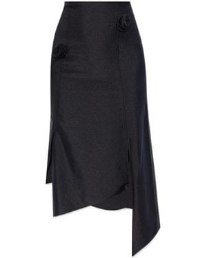 Coperni High-Waisted Asymmetric Midi Skirt - Black