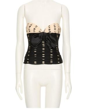 Valentino Bow Detailed Strapless Top - White