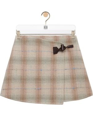Loewe Checked Mini Skirt - Natural