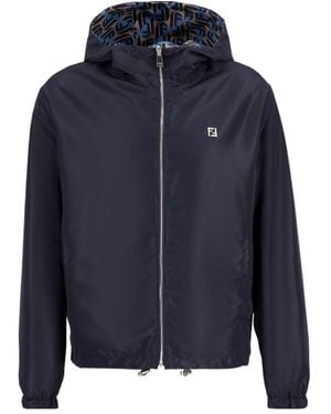 Fendi Ff Appliqué Reversible Blouson - Blue
