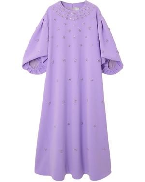 Huishan Zhang Embellished Recycled Crepe Gown - Purple