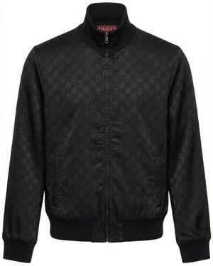 Gucci Gg Jacquard Zip Jacket - Black