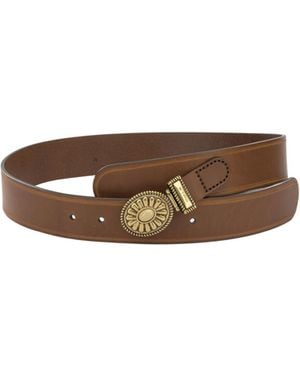 Etro Paisley Buckle Leather Belt - Brown