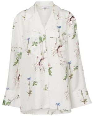 Erdem Floral Printed Silk Shirt - White
