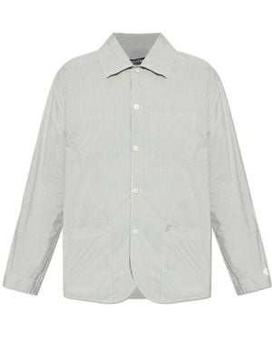 Jacquemus Striped Collared Long-Sleeve Jacket - White