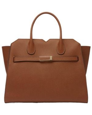 Valextra Medium Double Handle Handbag - Brown