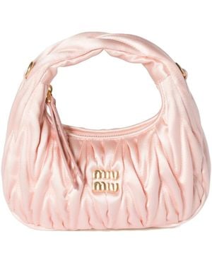 Miu Miu Wander Matelassé Satin Mini-Bag - Pink