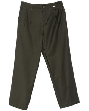 Myths Pleated-Front Straight-Leg Pants - Gray