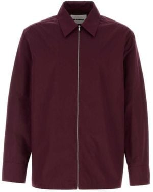 Jil Sander Zip-Front Poplin Shirt - Purple