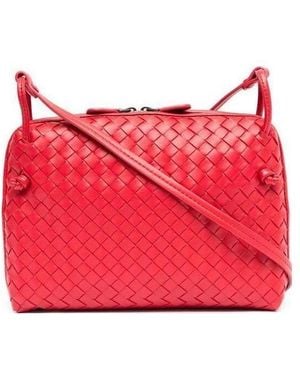 Bottega Veneta Knitted Cross-Body Bag - Red