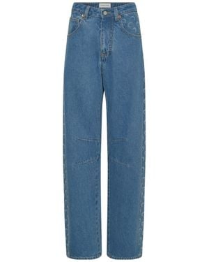 Marine Serre Moon Print Wide-Leg Jeans - Blue