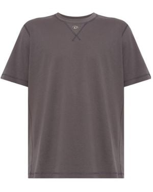 DIESEL Regular T-Shirt With Crew Neck And Oval D - Grey