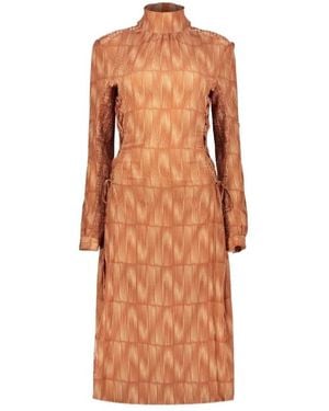 Low Classic Printed Dress - Brown