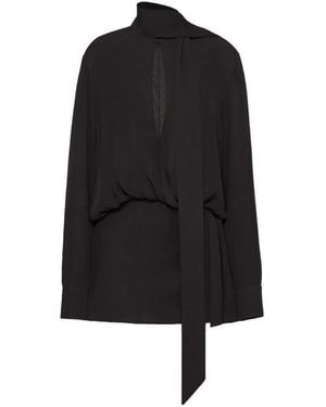 Valentino Scarf Detail Mini Dress - Black
