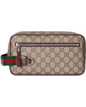 Gucci Medium Gg Toiletry Case - Brown