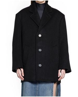 Coperni Collarless Long-Sleeve Coat - Black