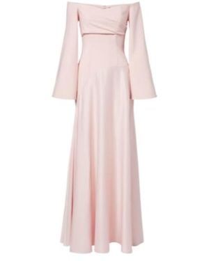 Solace London Rina Satin And Crêpe Maxi Dress - Pink