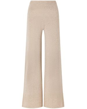 The Elder Statesman Juniper Cashmere Wide-Leg Casual Pants - Natural