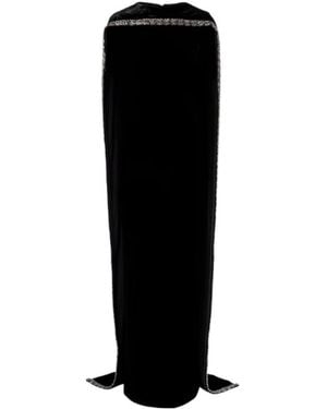 Roland Mouret Caped Embellished Velvet Gown - Black