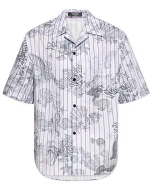 Versace Pattern-Printed Short-Sleeved Shirt - White