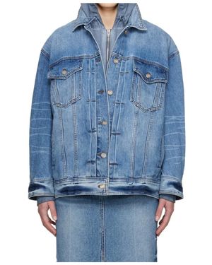 Juun.J Faded Long-Sleeve Denim Jacket - Blue