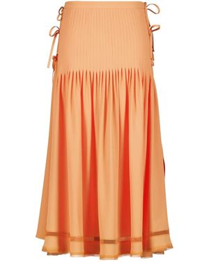 Rabanne Bow-Detail Pleated Skirt - Orange