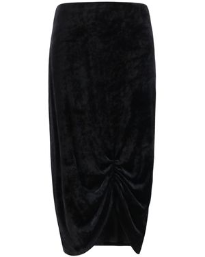 Valentino Draped Velvet Skirt - Green