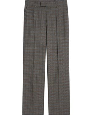 Dries Van Noten Long Straight-Leg Wool Trousers - Grey