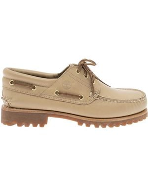 Timberland Logo Patch Lace-Up Shoes - Natural