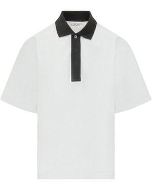 Lanvin Two-Toned Polo Shirt - White