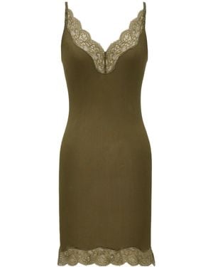 Saint Laurent Silk Lace Mini Dress - Green