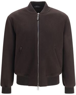 Brioni Zip-Up Bomber Jacket - Black